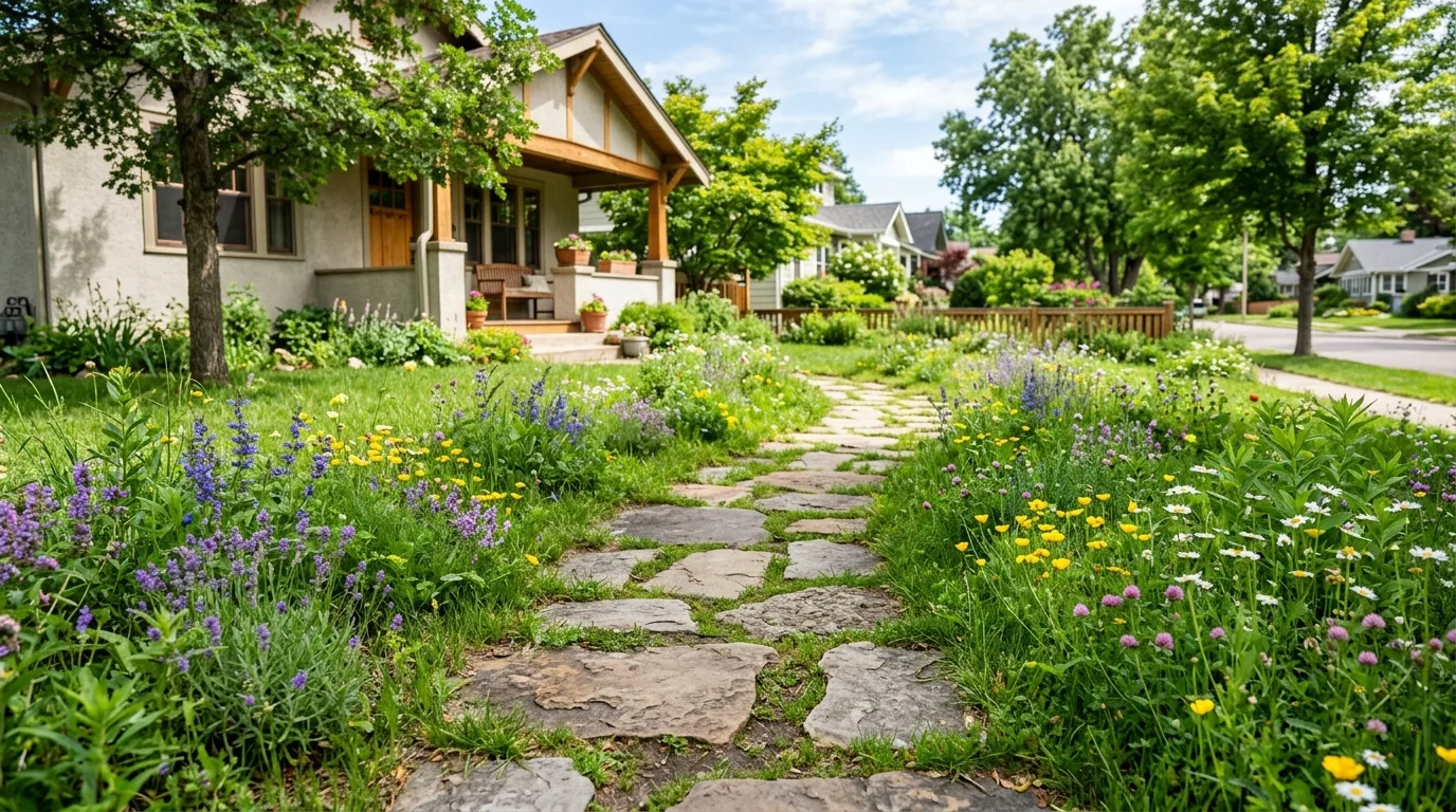 Gravel Strip Between Lawn and Walk